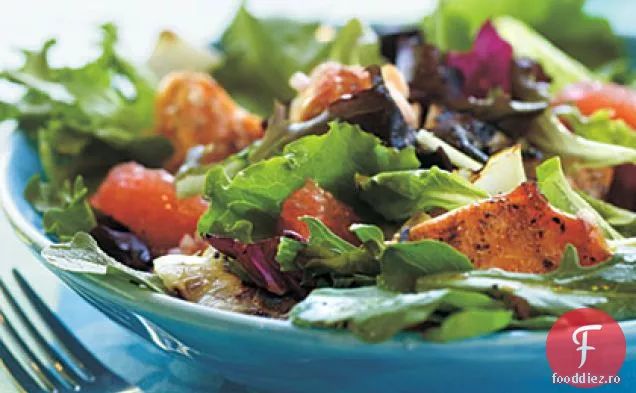 Salată de somon și Grapefruit la grătar cu vinaigretă de portocale de sânge