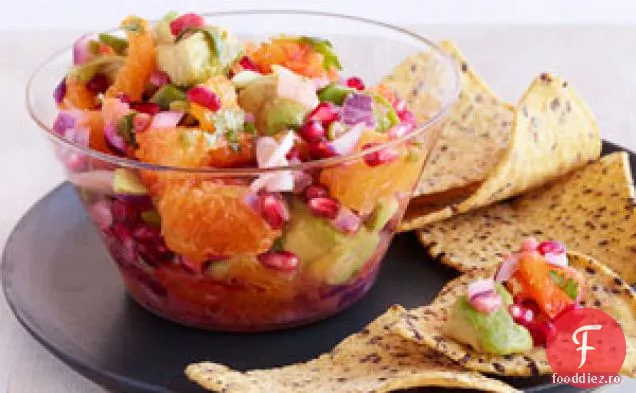Salsa De Portocale Și Avocado Cu Semințe De Rodie
