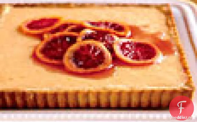 Tartă proaspătă de portocale cu crustă de alune