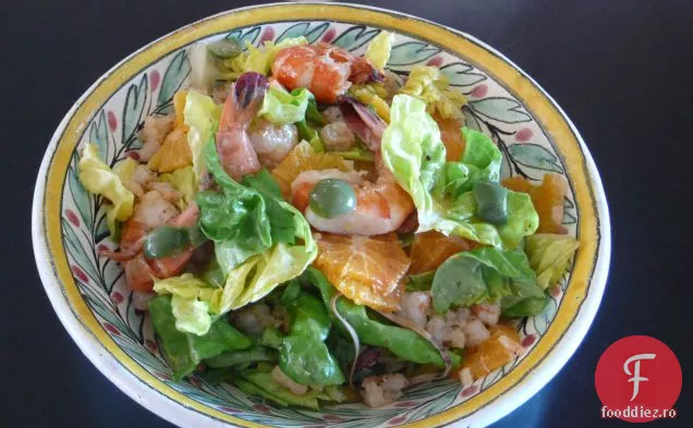 Salată de citrice cu vinetă de fasole de vanilie-piper negru