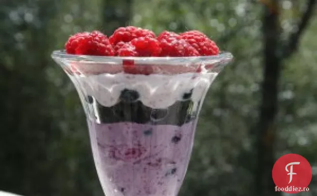 Parfaits de zmeură-afine cu iaurt grecesc