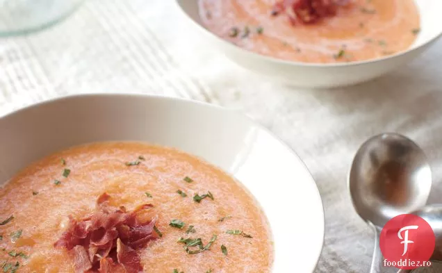 Supă De Pepene Galben Cu Prosciutto Crocant