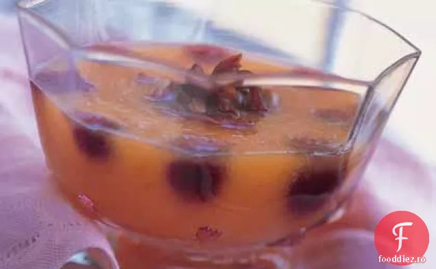 Supă de pepene galben cu sirop de Port și Pancetta