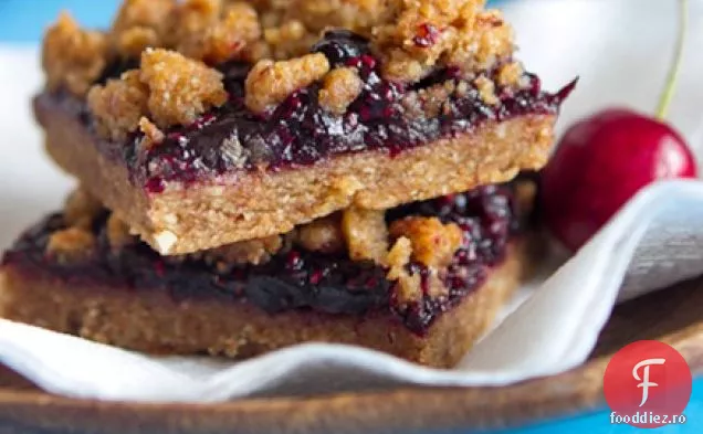 Triple Almond Cherry Crumble Squares