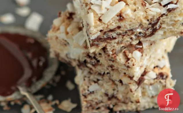 Ciocolată-orez cu nucă de cocos Krispie tratează