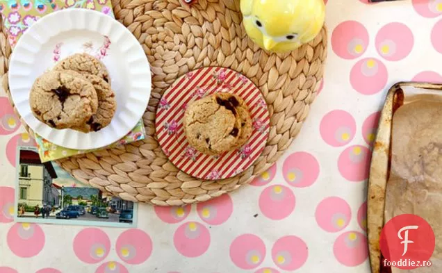 Biscuiți Cu Ciocolată Cu Nucă De Cocos Prăjită Cu Unt Brun