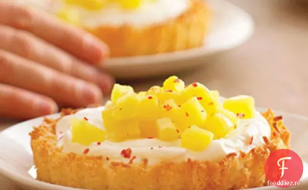 Tartele de nucă de cocos cu ananas Pocat și cremă de Mascarpone