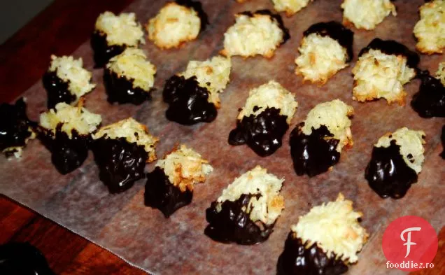 Macaroane cu portocale de nucă de cocos cu ciocolată