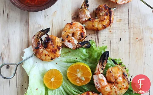 Lemongrass și creveți la grătar Sriracha