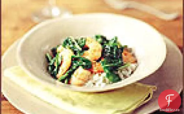 Saut creveti cu rucola