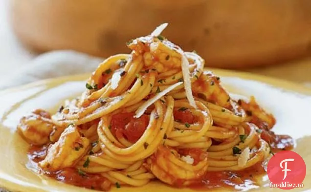 Creveți în stil Italian cu spaghete