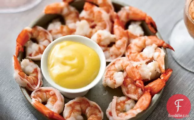 Creveți fierți cu maioneză picantă