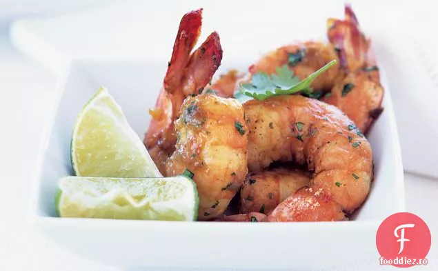 Creveți prăjiți cu Curry cu Chutney și iaurt