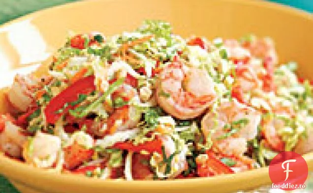 Saut creveti ed saut cu ardei rosu, morcov & Napa Slaw