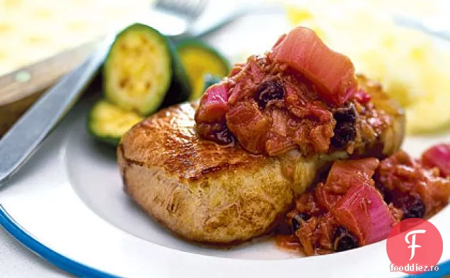 Cotlet de porc cu chutney de rubarbă