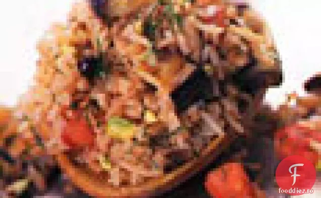 Pilaf de vinete cu fistic și scorțișoară