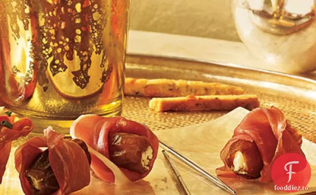Curmale Umplute Împachetate Cu Prosciutto