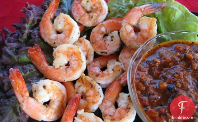 Creveți cu sos Romesco