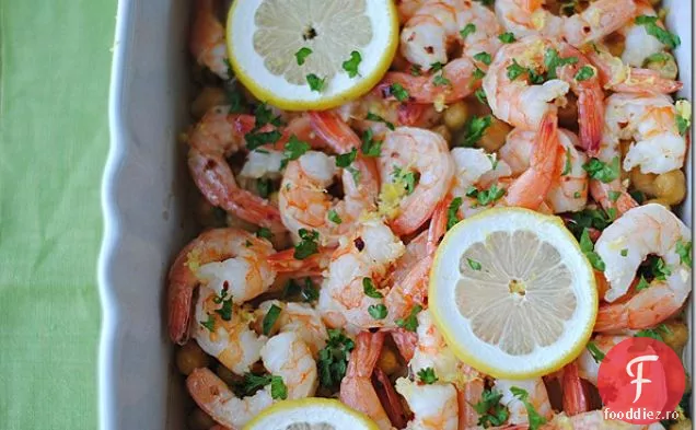 Creveți De Lămâie Și Usturoi Cu Năut