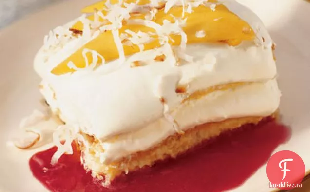 Tiramisu de Mango cu sos de zmeură