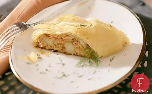 Ceapă caramelizată, smochină și Strudel cu brânză albastră