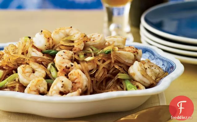 Creveți Sichuan prăjiți cu tăiței de fasole Mung