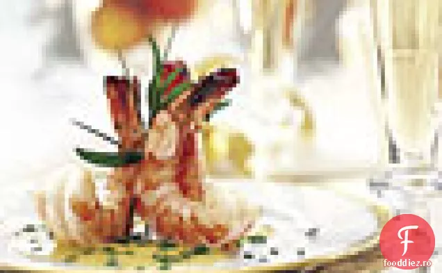 Creveți marinați cu șampanie Beurre Blanc