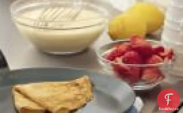Clătite De Lămâie Cu Căpșuni, Gem Și Mascarpone