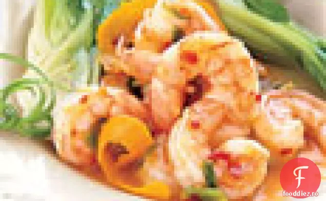 Creveți de mandarină picant-dulce cu Baby Bok Choy