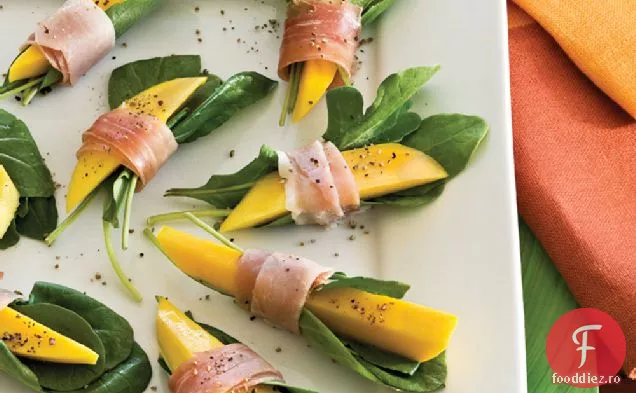 Mușcături De Mango Învelite În Prosciutto