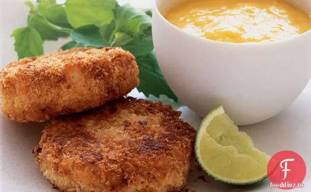 Prăjituri Picante de Crab cu piure de Mango