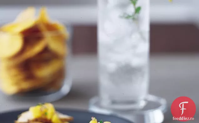 Chipsuri de pătlagină cu pui și Salsa de mango Mojito