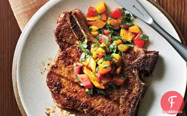 Cotlet de porc cu freca Caraibe și Salsa Mango