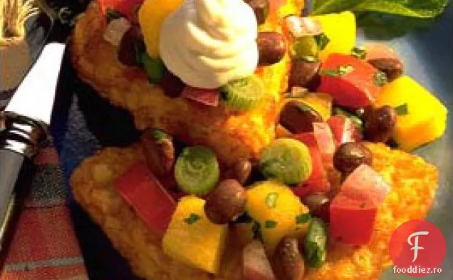 Chiftele De Cartofi Cu Fasole Neagră Și Salsa De Mango