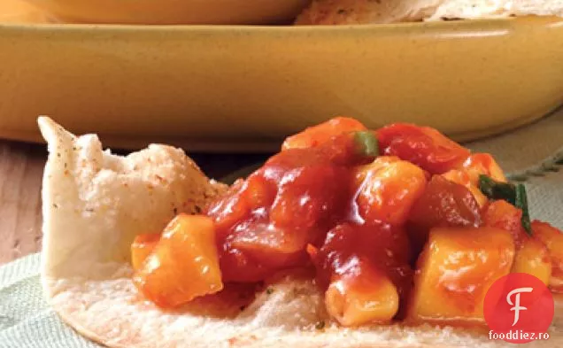 Tortilla Cracker Pâine Cu Mango Salsa
