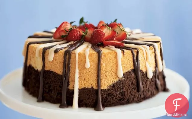 Tort de mâncare înger alb-negru