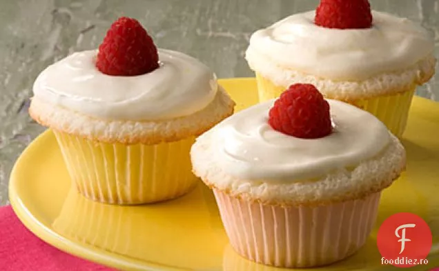 Cupcakes Cu Mâncare Înger Cu Lămâie-Zmeură