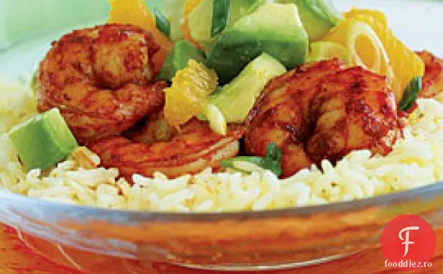 Creveți Paprika Cu Salsa Portocalie Și Avocado