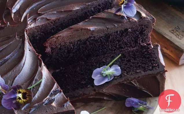 Tort Gigant De Ciocolată Cu Ganache De Ciocolată Dulce-Amăruie Și Edi