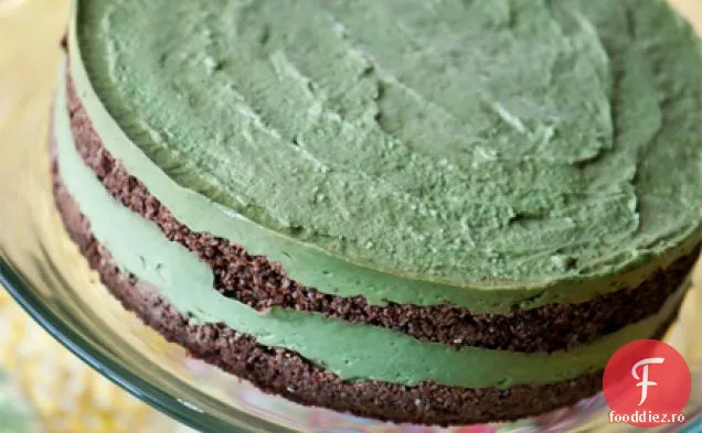 Tort de ciocolată stratificat cu Avocado cu mentă necoaptă (fără gluten, Lactate