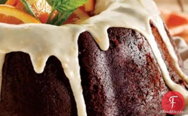 Tort Bundt cu cacao glazurat cu portocale