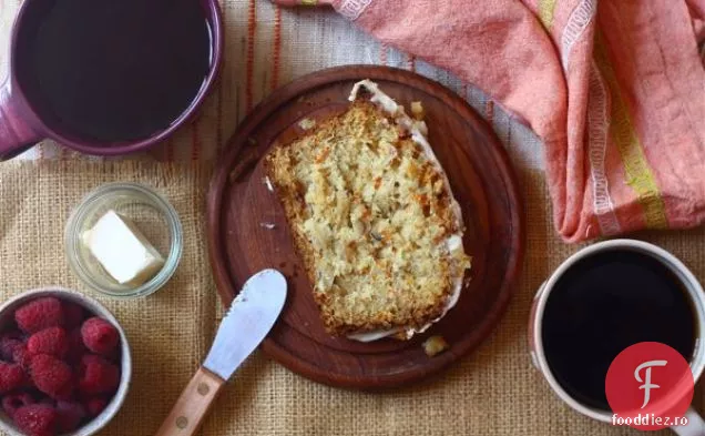 Pâine cu tort de morcovi cu glazură de brânză cremă