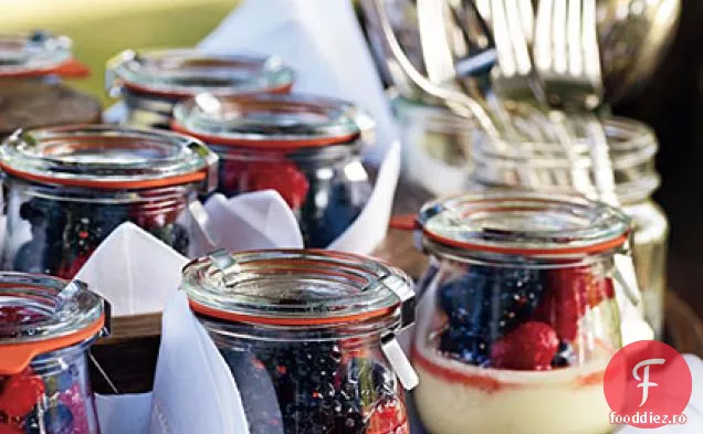 Cheesecakes cu brânză de capră cu fructe de pădure de vară