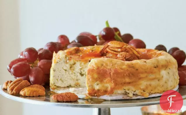 Cheesecake Roquefort cu conserve de pere și nuci pecan