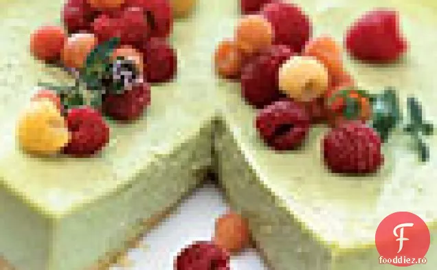 Cheesecake cu ceai verde cu zmeură și zmeură-mentă Tisane