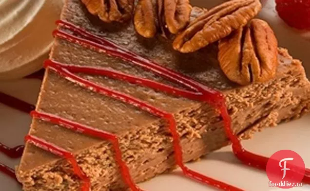 Cheesecake Cu Ciocolată Pecan Cu Sos De Zmeură