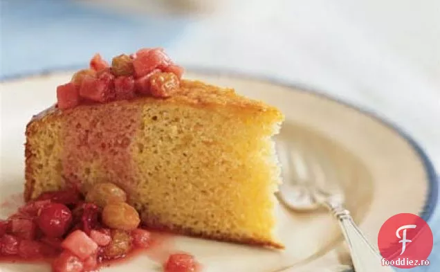 Tort de mămăligă cu lămâie cu compot de fructe de iarnă