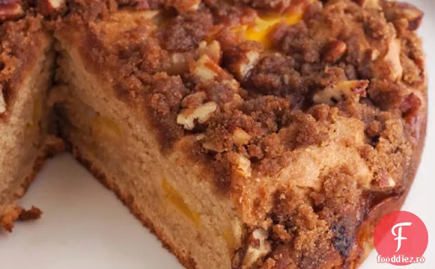 Rețetă de tort de cafea cu piersici fără gluten cu Topping de Streusel