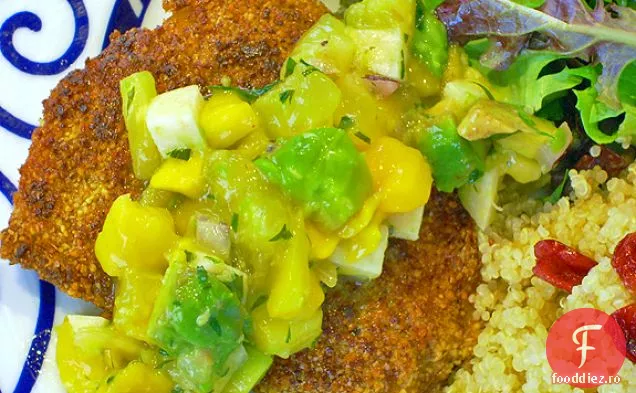 Făină De Năut Crocantă Pește Cu Salsa De Fructe Proaspete