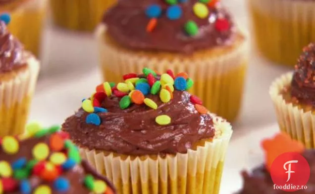 Mini Cupcakes cu dovleac cu glazură de ciocolată